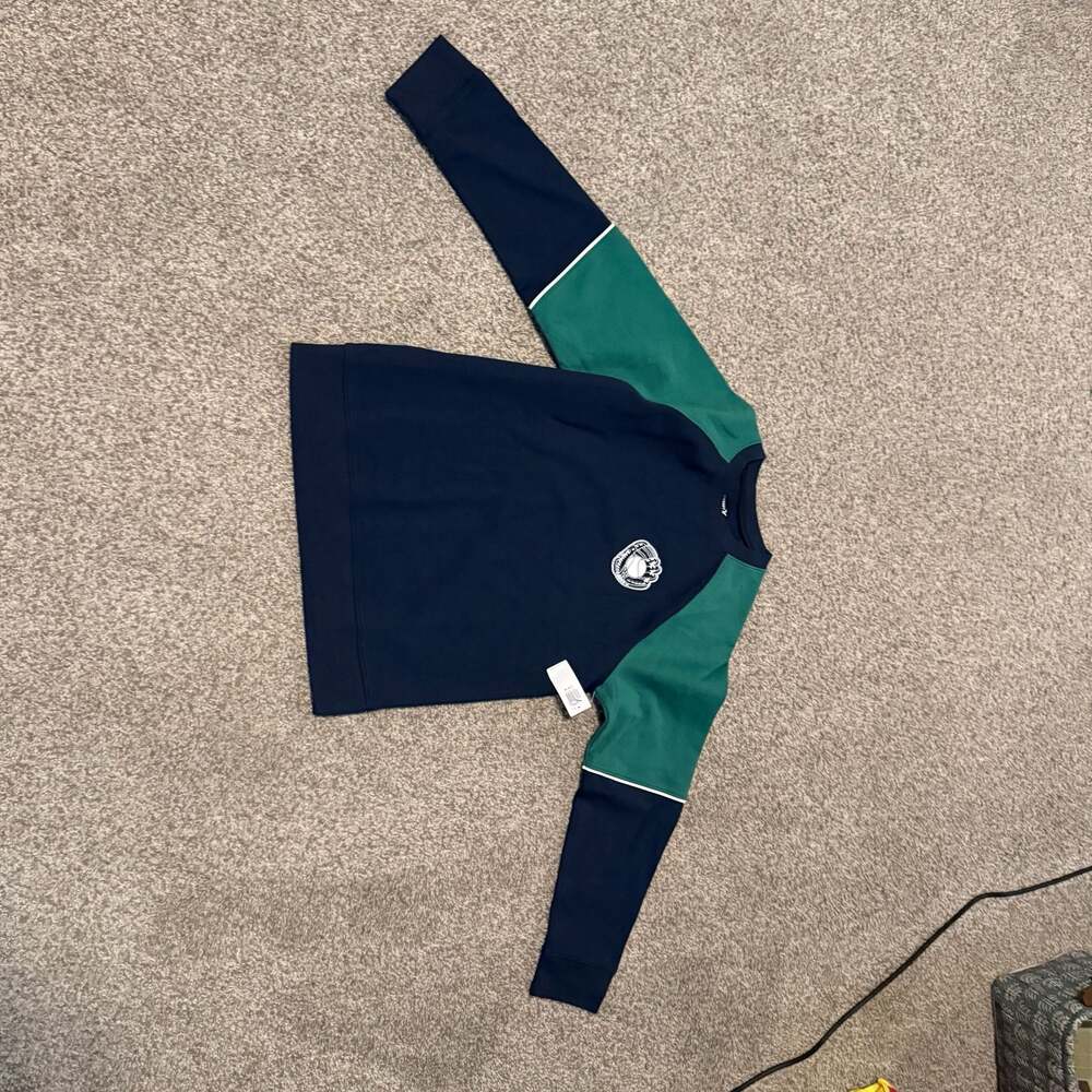 NWT Old Navy Active Boys Dynamic Baseball Crewneck Sweatshirt Navy/Green - 10/12